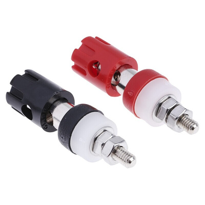 RS PRO 15A, Black, Red Binding Post - 7.2mm Hole Diameter