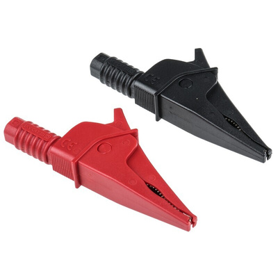 RS PRO Crocodile Clip, 20A, Black, Red