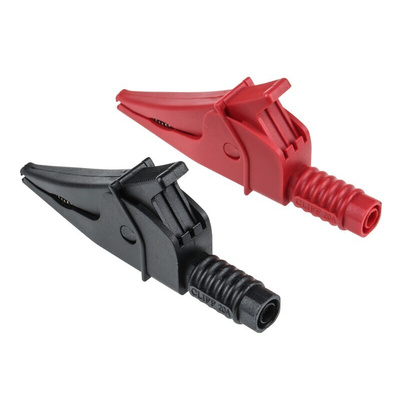 RS PRO Crocodile Clip, 20A, Black, Red