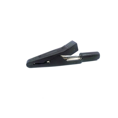 RS PRO Crocodile Clip, Nickel Plated Brass Contact, 8A, Black
