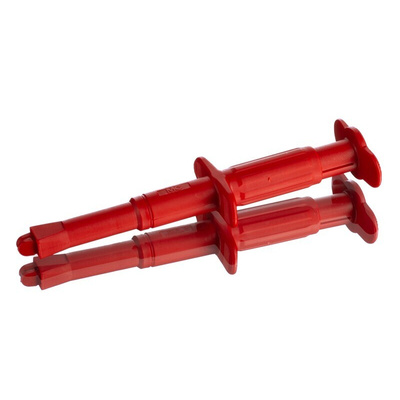 Staubli Crocodile Clip 4 mm Connection, Nickel-Plated Steel Contact, 16A, Red