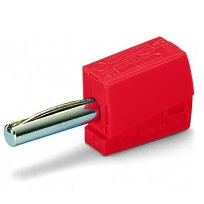 Wago Red Male Banana Plug, 4 mm Connector, Cage Clamp Termination, 20A, 42V