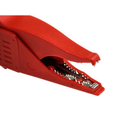 Staubli Crocodile Clip 4 mm Connection, Brass Contact, 32A, Red