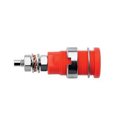 Schutzinger Yellow Male Banana Socket, M4 Thread Termination, 32A, 1kV, Nickel Plating
