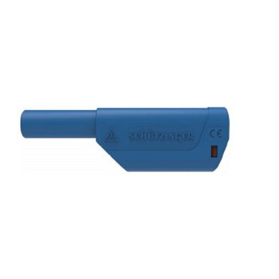 Schutzinger Blue Male Banana Plug, Screw Termination, 32A, 1kV, Nickel Plating