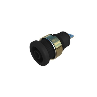 Hirschmann Test & Measurement Black Female Banana Socket, 4 mm Connector, Tab Termination, 25A, Nickel Plating