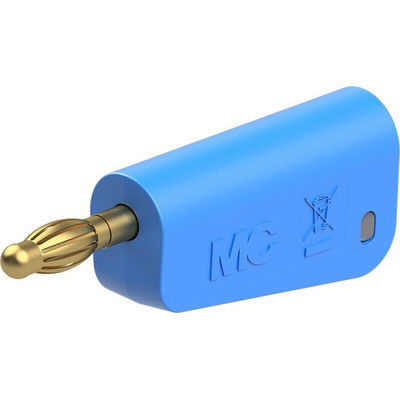 Staubli Blue Plug Test Plug, Screw Termination, 32A, 30V ac, Gold Plating