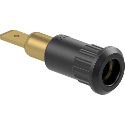 Staubli Black Socket Test Socket, Tab Termination, 25A, 30V ac, Gold Plating