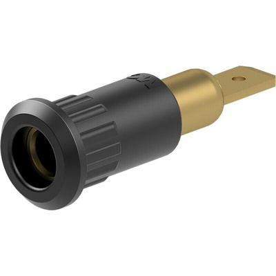 Staubli Black Socket Test Socket, Tab Termination, 25A, 30V ac, Gold Plating