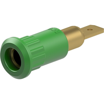 Staubli Green Socket Test Socket, Tab Termination, 25A, 30V ac, Gold Plating