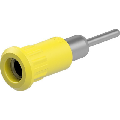 Staubli Yellow Socket Test Socket, Solder Termination, 25A, 30V ac, Nickel Plating