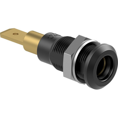 Staubli Black Socket Test Socket, Tab Termination, 25A, 30V ac, Gold Plating