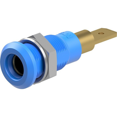 Staubli Blue Socket Test Socket, Tab Termination, 25A, 30V ac, Gold Plating