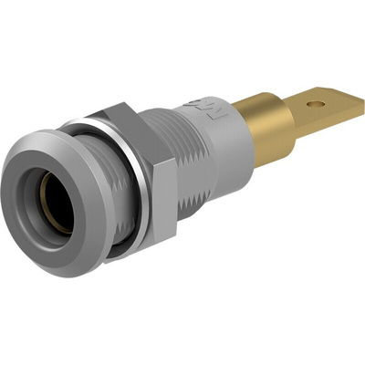 Staubli Grey Socket Test Socket, Tab Termination, 25A, 30V ac, Gold Plating