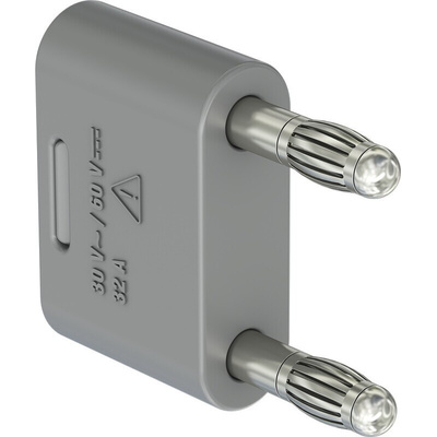 Staubli Grey Plug 4 mm Test Plug & Socket, 32A, 30V ac, Nickel Plating