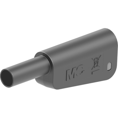 Staubli Black Plug Test Plug, Solder Termination, 32A, 1kV, Gold Plating