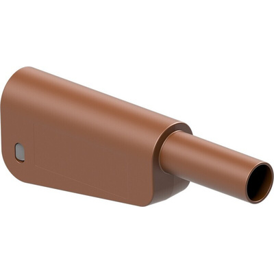 Staubli Brown Plug Test Plug, Solder Termination, 32A, 1kV, Gold Plating