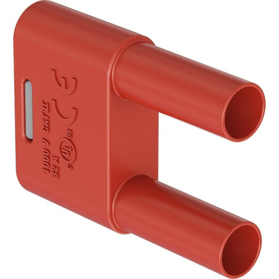 Staubli Red Plug 4 mm Test Plug & Socket, 32A, 1kV, Nickel Plating
