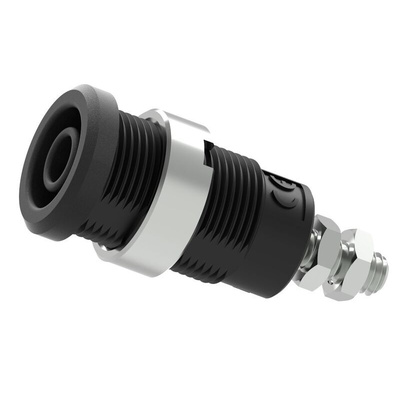 Electro PJP Black Female Banana Socket, Plug In Termination, 25A, 600 → 1000V