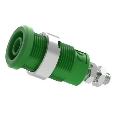 Electro PJP Green Female Banana Socket, Plug In Termination, 25A, 600 → 1000V