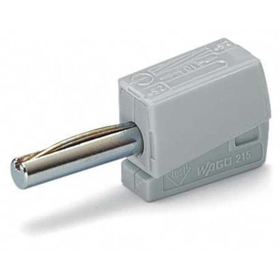 Wago Grey Male Banana Connector, 19.5 mm Connector, Cage Clamp Termination, 20A, 42V