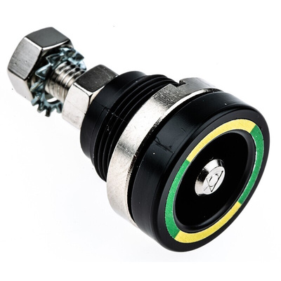 Staubli Green, Yellow Female Test Socket, 6 mm Connector, Nickel Plating