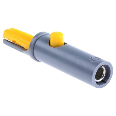 Hirschmann Test & Measurement Crocodile Clip, Brass Contact, 6A, Yellow