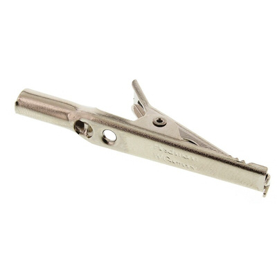 Hirschmann Test & Measurement Crocodile Clip 4 mm Connection, Nickel-Plated Steel Contact, 4A