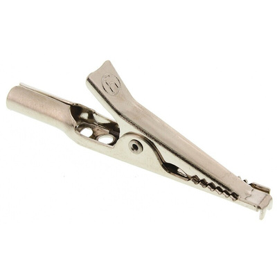 Hirschmann Test & Measurement Crocodile Clip 4 mm Connection, Nickel-Plated Steel Contact, 4A