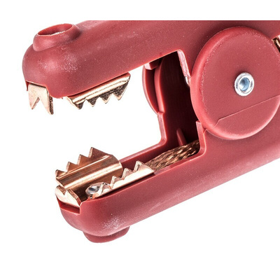 Mueller Electric Crocodile Clip, Copper Contact, 300A, Red