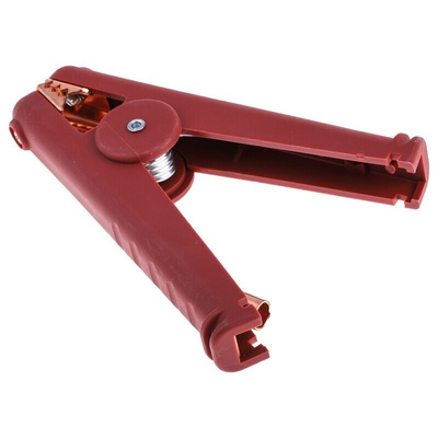 Mueller Electric Crocodile Clip, Copper Contact, 300A, Red