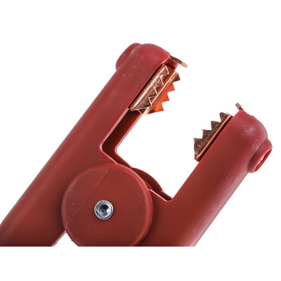 Mueller Electric Crocodile Clip, Copper Contact, 300A, Red