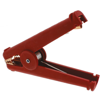 Mueller Electric Crocodile Clip, Copper Contact, 300A, Red