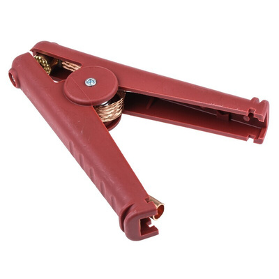Mueller Electric Crocodile Clip, Copper Contact, 400A, Red