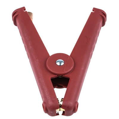 Mueller Electric Crocodile Clip, Copper Contact, 400A, Red