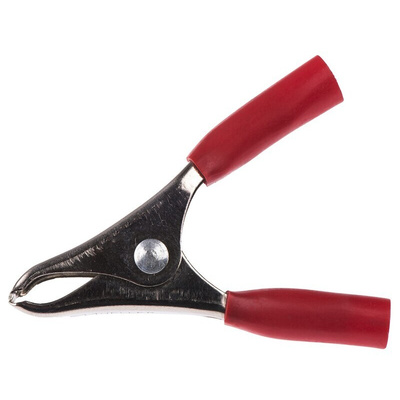 Mueller Electric Crocodile Clip, Copper Contact, 20A, Red