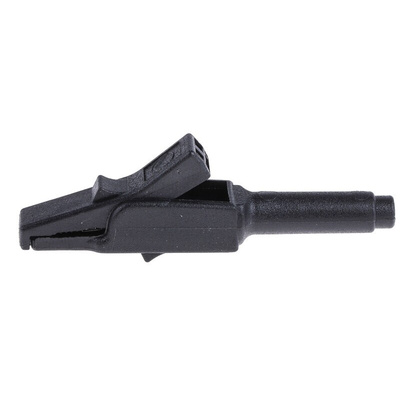 Hirschmann Test & Measurement Crocodile Clip 4 mm Connection, Bronze Contact, 15A, Black