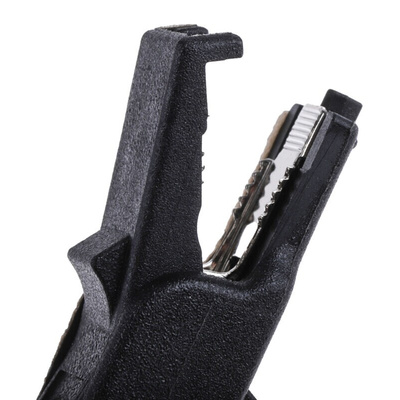 Hirschmann Test & Measurement Crocodile Clip 4 mm Connection, Bronze Contact, 15A, Black