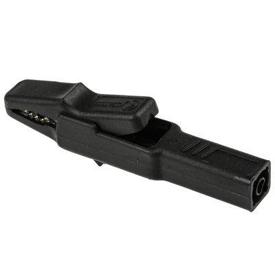 Hirschmann Test & Measurement Crocodile Clip 4 mm Connection, Brass Contact, 25A, Black