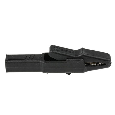 Hirschmann Test & Measurement Crocodile Clip 4 mm Connection, Brass Contact, 25A, Black
