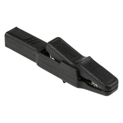 Hirschmann Test & Measurement Crocodile Clip 4 mm Connection, Brass Contact, 25A, Black