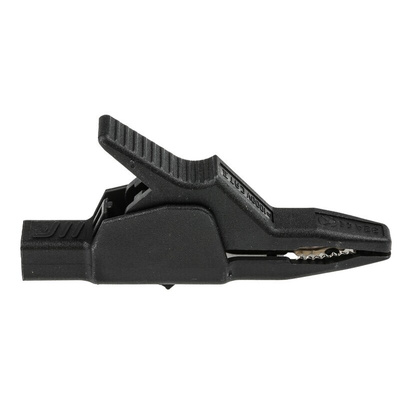 Hirschmann Test & Measurement Crocodile Clip 4 mm Connection, Brass Contact, 32A, Black