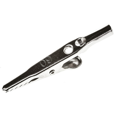 Mueller Crocodile Clip 4 mm Connection, Nickel-Plated Steel, Steel Contact, 10A