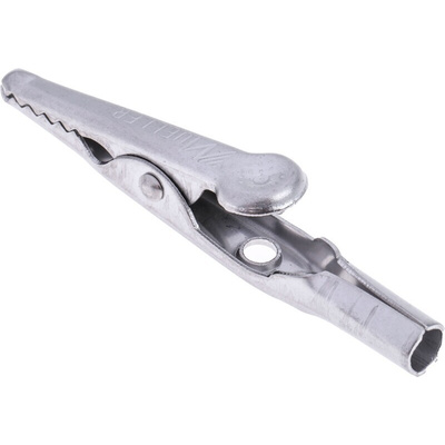 Mueller Electric Crocodile Clip 4 mm Connection, Stainless Steel Contact, 10A