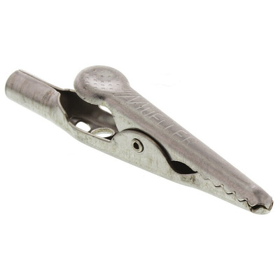 Mueller Electric Crocodile Clip 4 mm Connection, Stainless Steel Contact, 10A