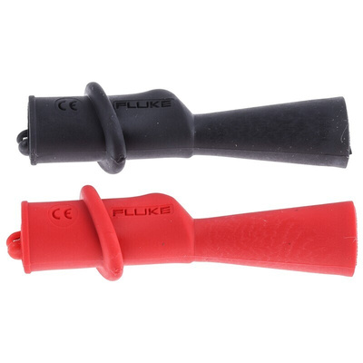 Fluke Crocodile Clip Alligator Clip Connection, Nickel-Plated Steel Contact, 10A, Black, Red