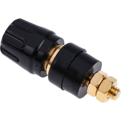 Hirschmann Test & Measurement 35A, Black Binding Post With Brass Contacts and Gold Plated - 8mm Hole Diameter
