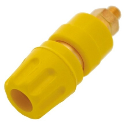 Hirschmann Test & Measurement 35A, Yellow Binding Post With Brass Contacts and Gold Plated - 8mm Hole Diameter