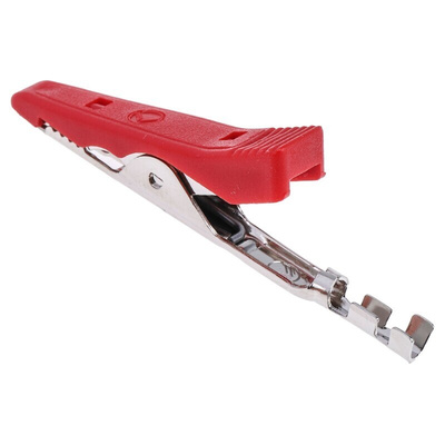 Hirschmann Test & Measurement Crocodile Clip, Brass, Bronze Contact, 8A, Red