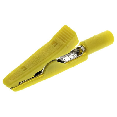 Hirschmann Test & Measurement Crocodile Clip, Brass, Bronze Contact, 8A, Yellow